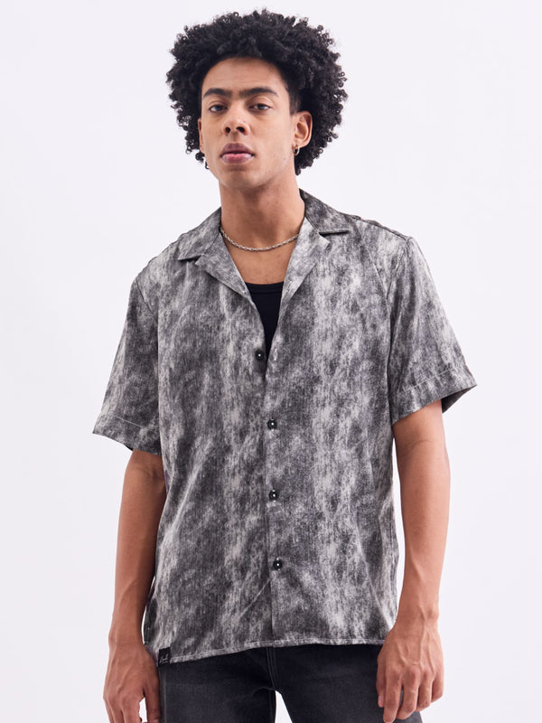 Grey Camp Collar Resort Shirt