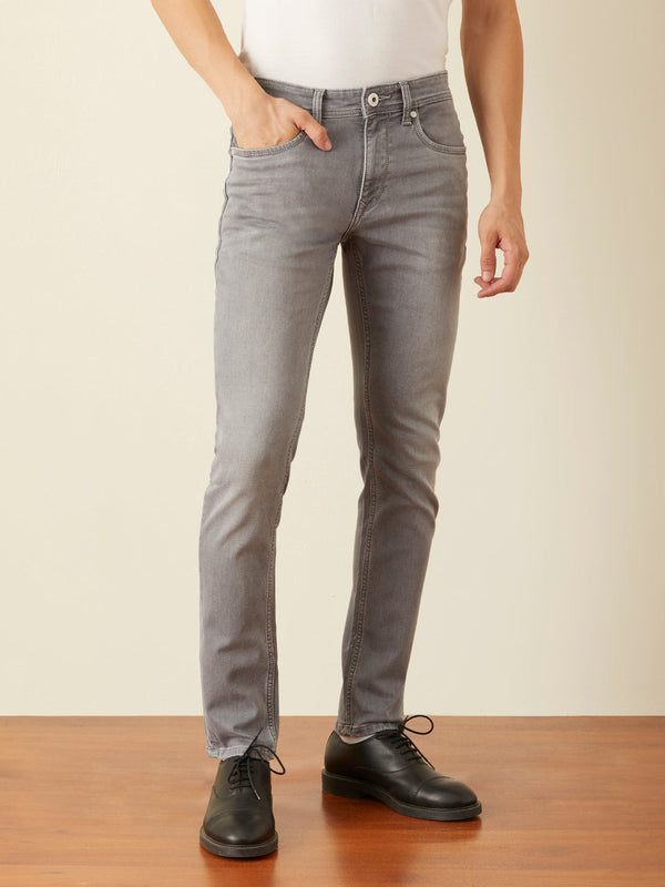 Skinny Fit Steel Grey Plain Jeans