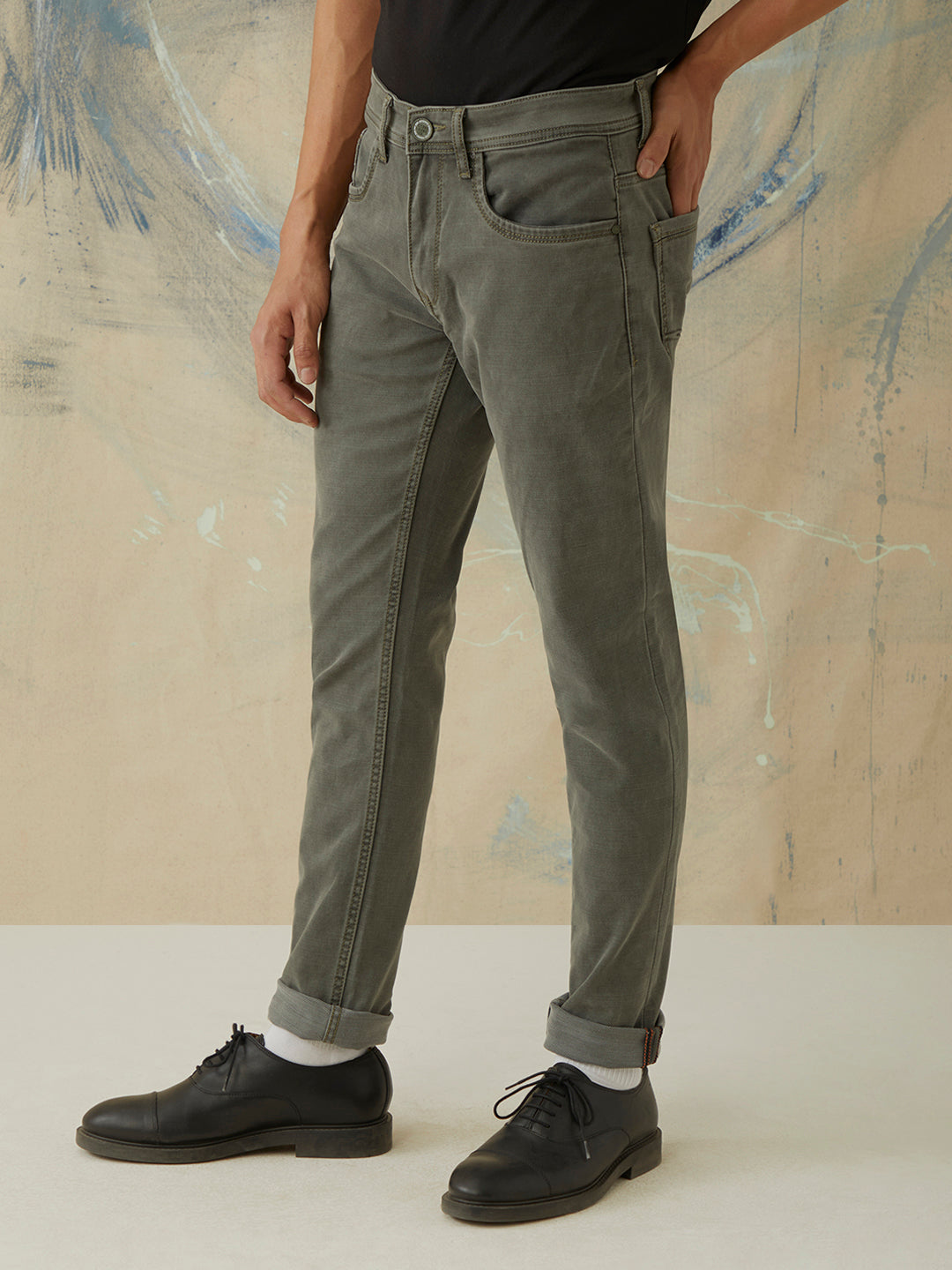 Olive Night Plain Jeans