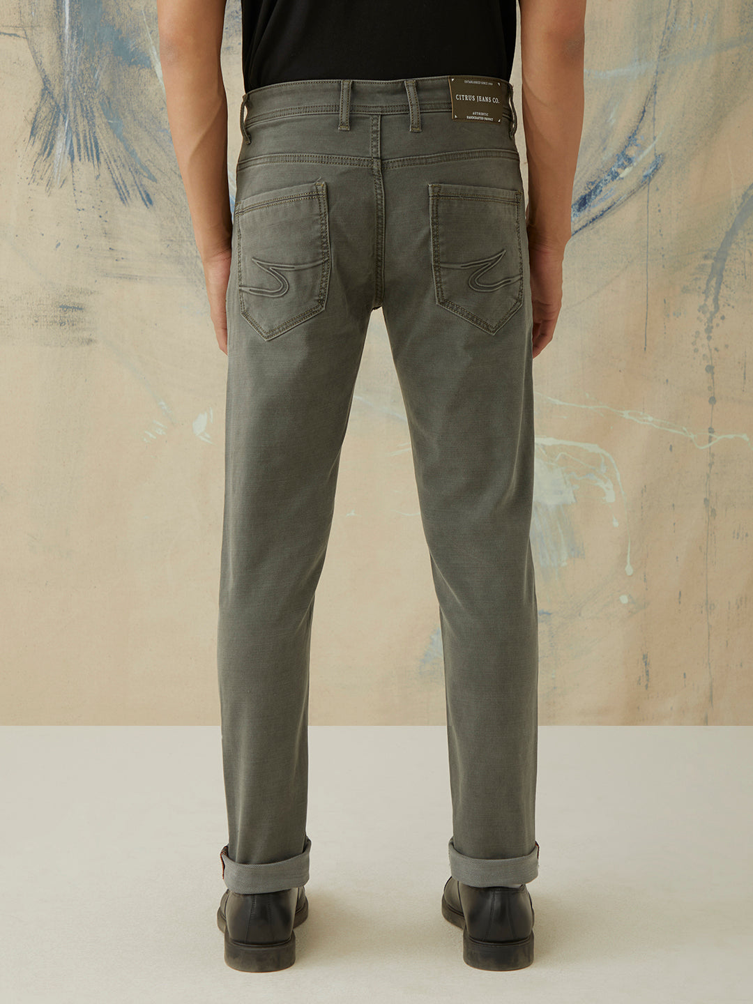 Olive Night Plain Jeans