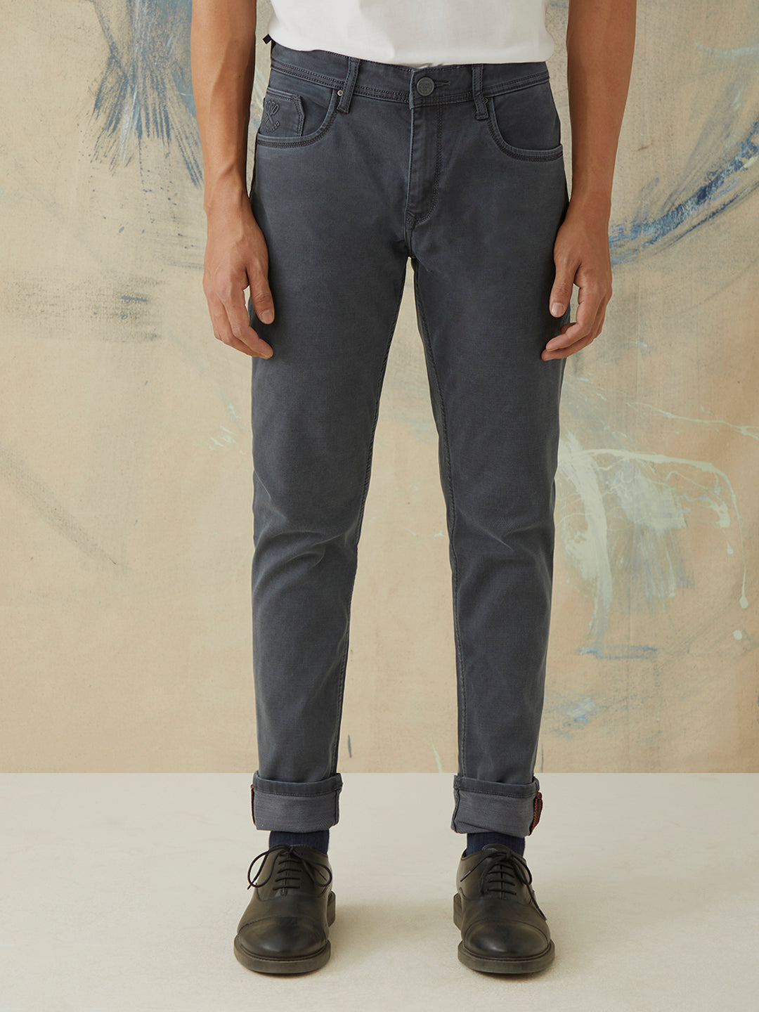 Grey Stone Plain Jeans