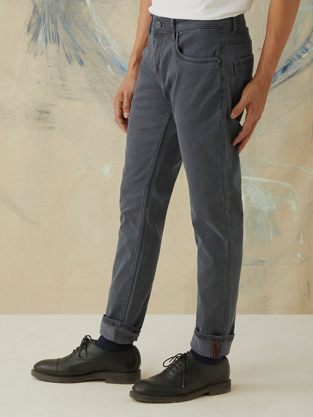 Grey Stone Plain Jeans