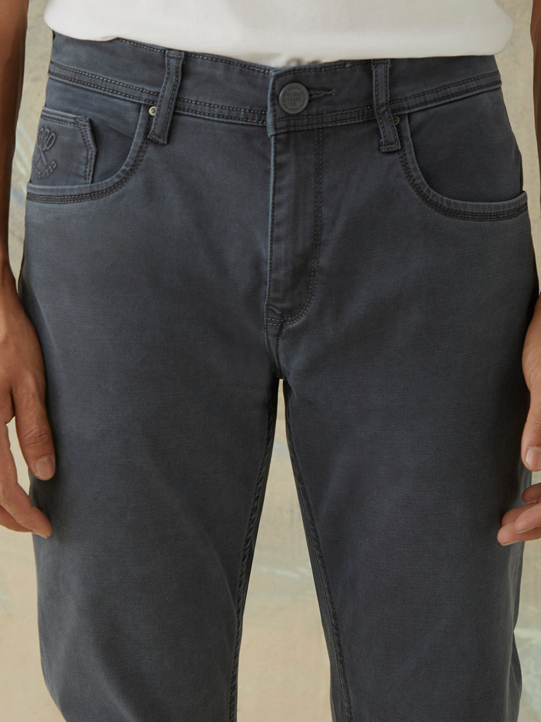 Grey Stone Plain Jeans