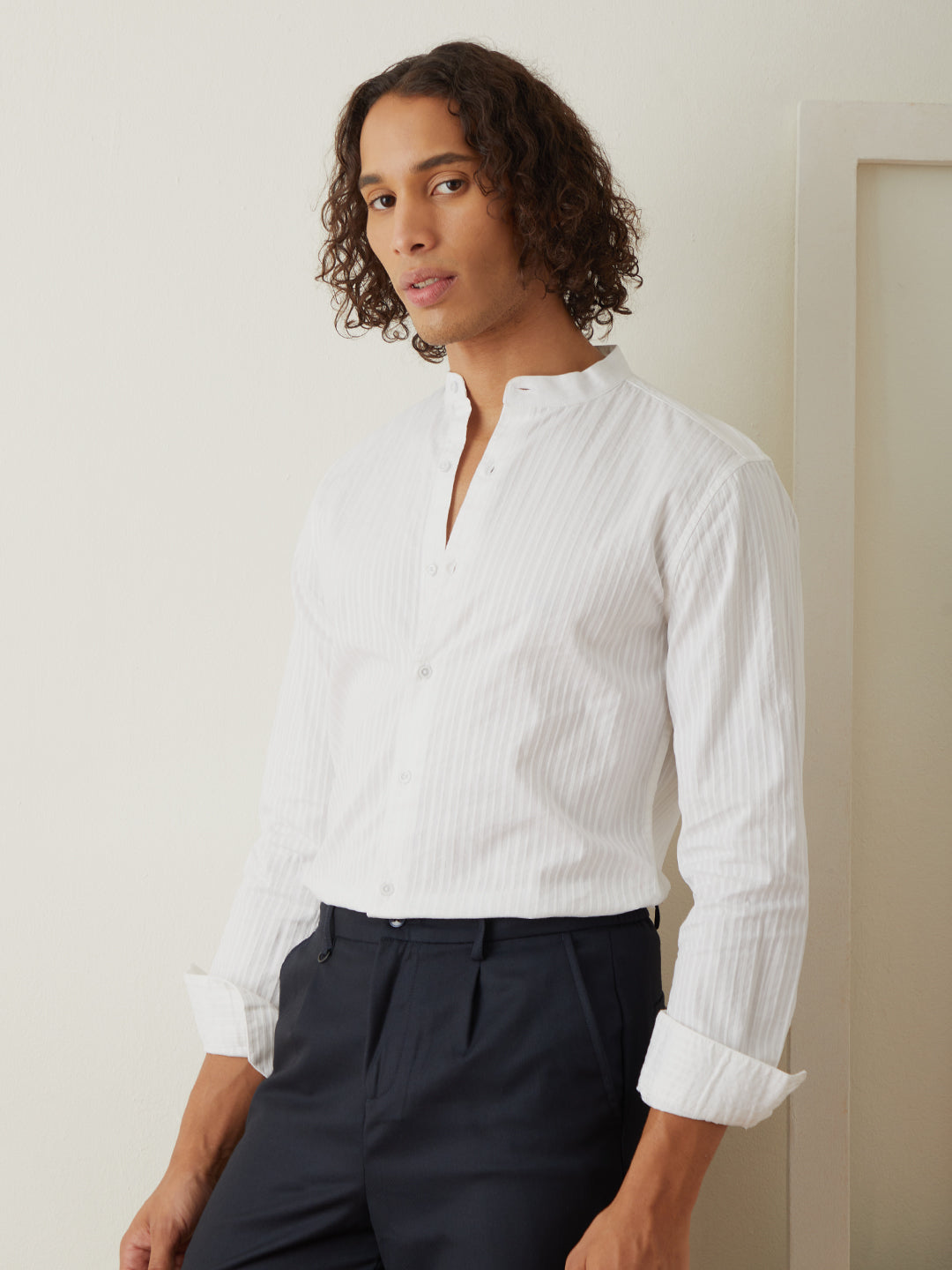 White Stripes Casual Shirt