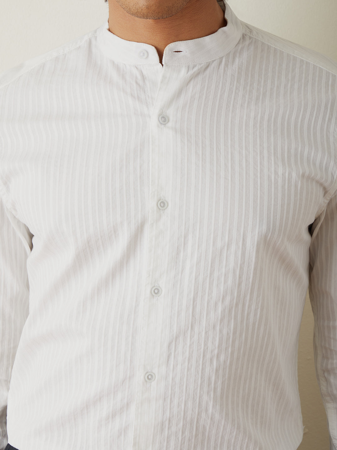 White Stripes Casual Shirt