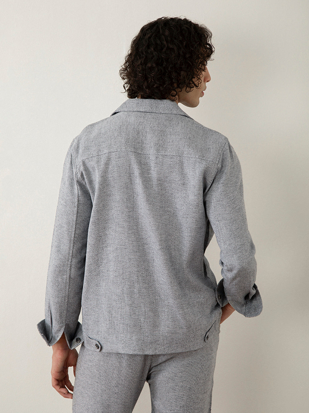 Grey Plain Cotton Jacket