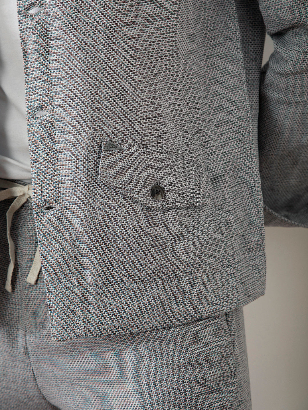 Grey Plain Cotton Jacket