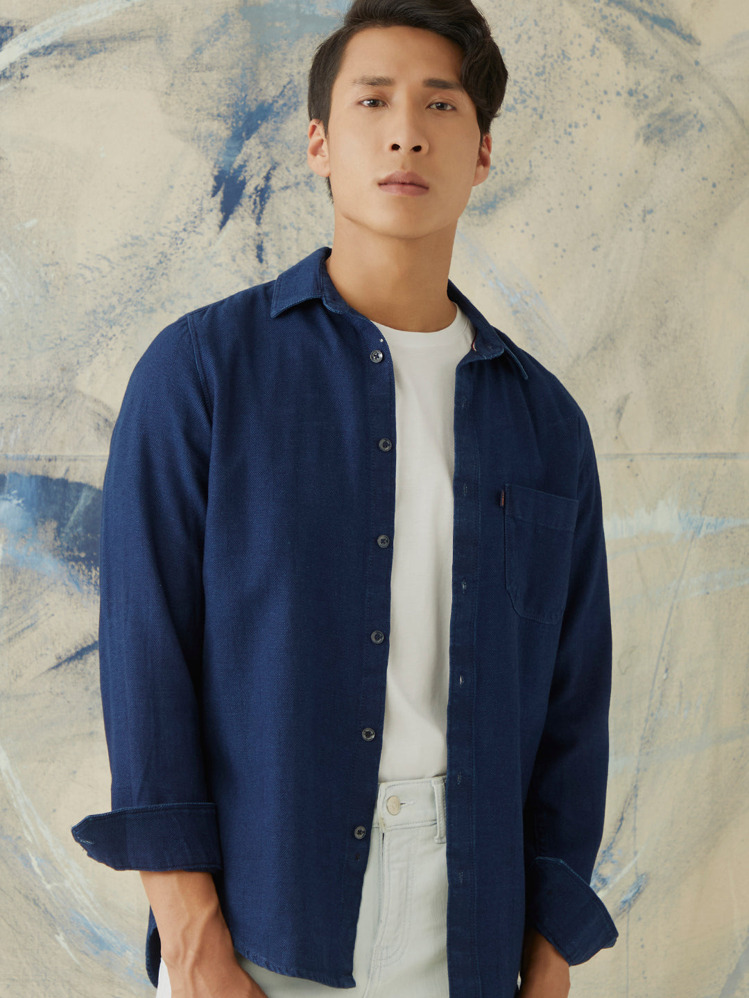 Navy Plain Denim Shirt