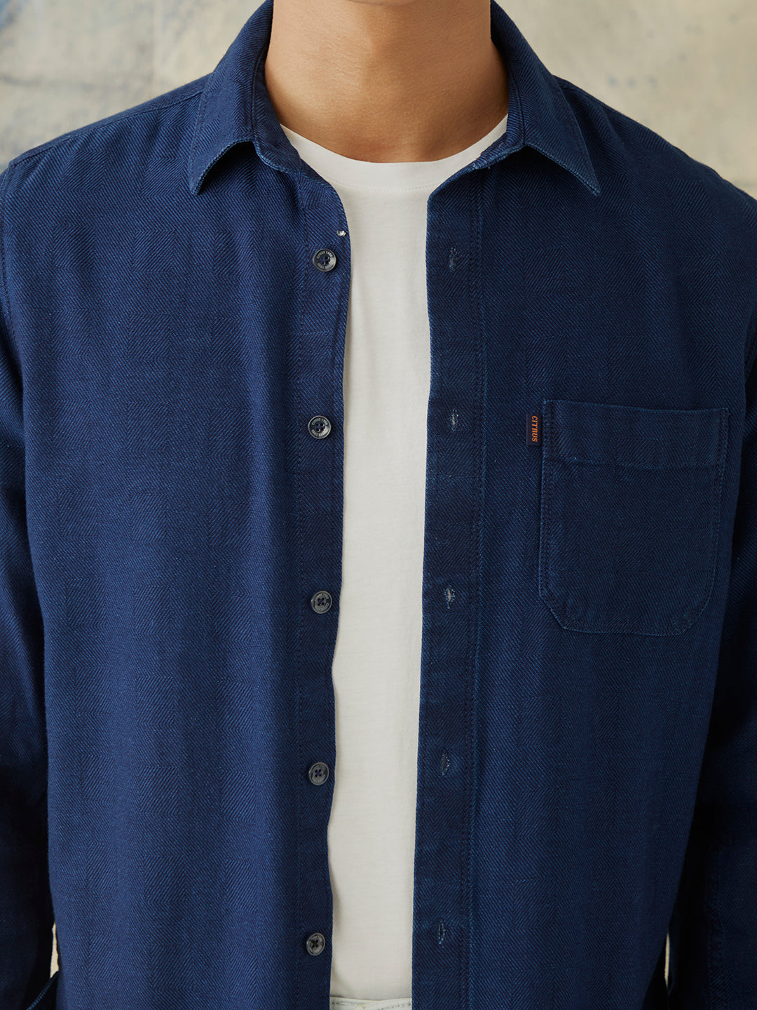 Navy Plain Denim Shirt