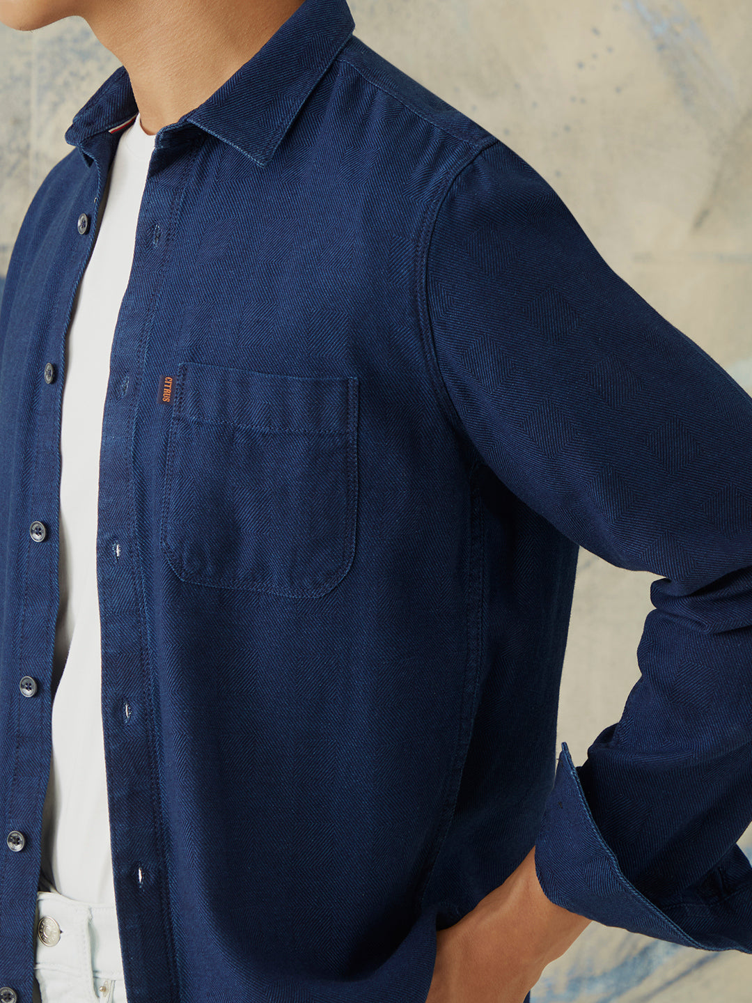 Navy Plain Denim Shirt