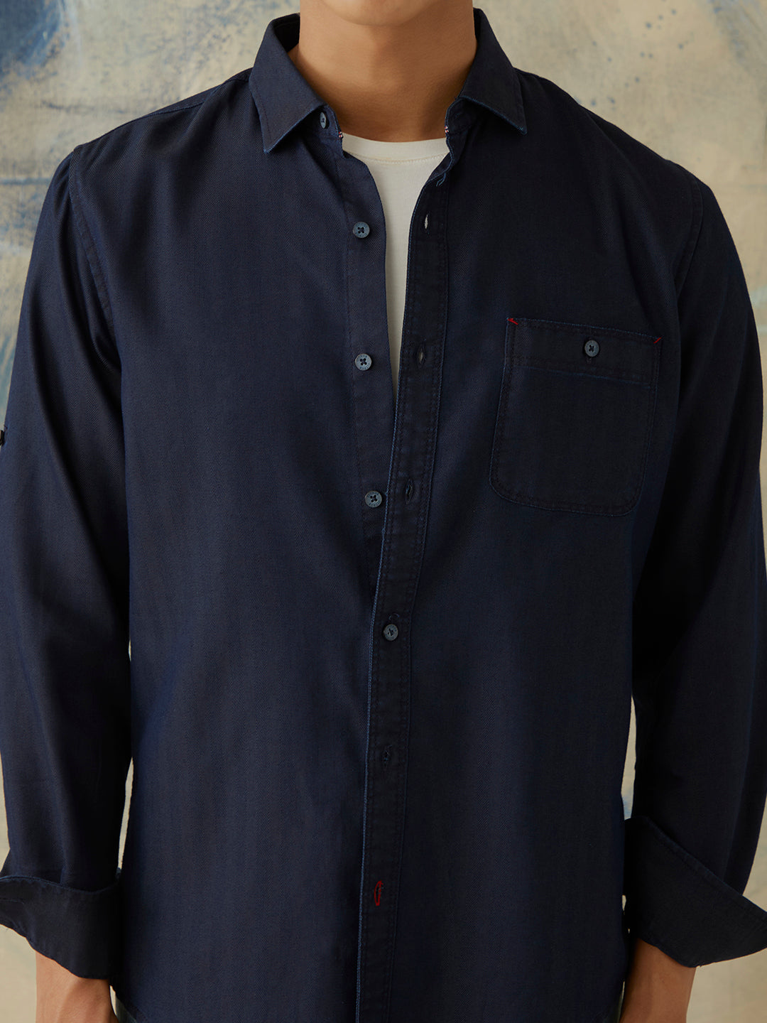 Navy Regular Plain Shirt