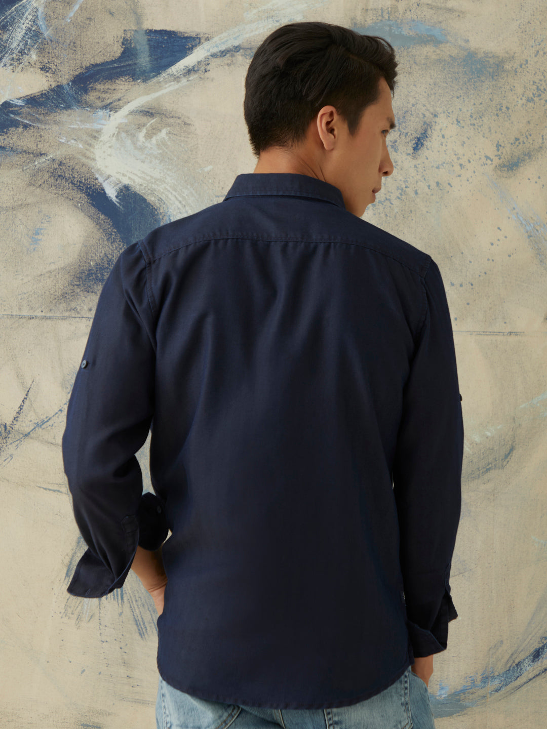 Navy Regular Plain Shirt