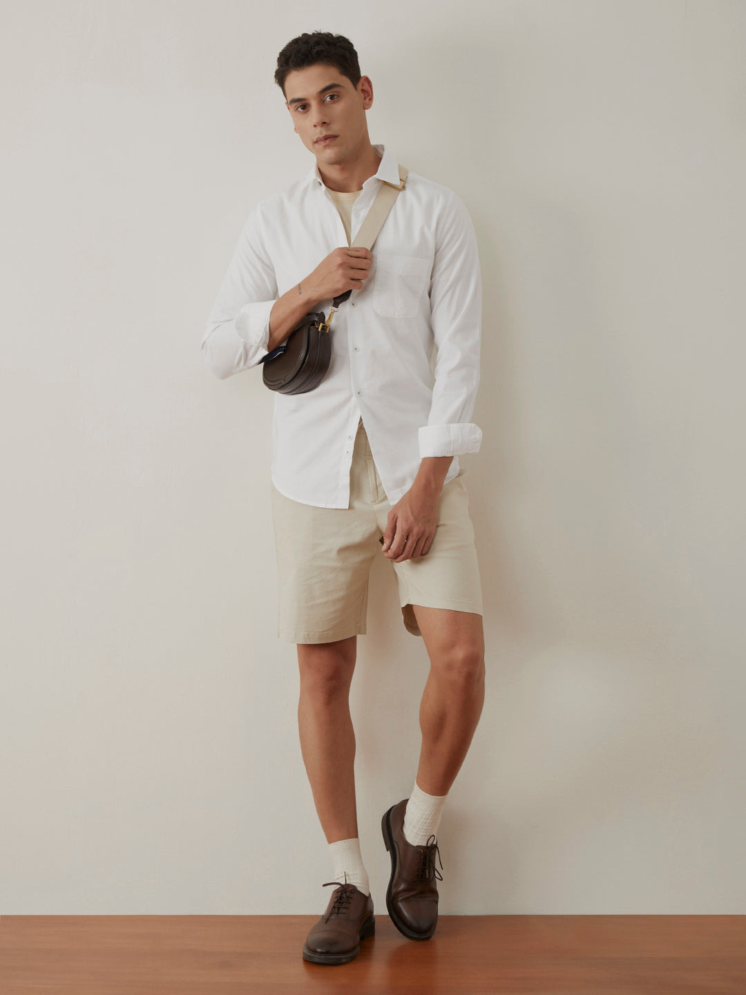 White Slim Fit Cotton Shirt