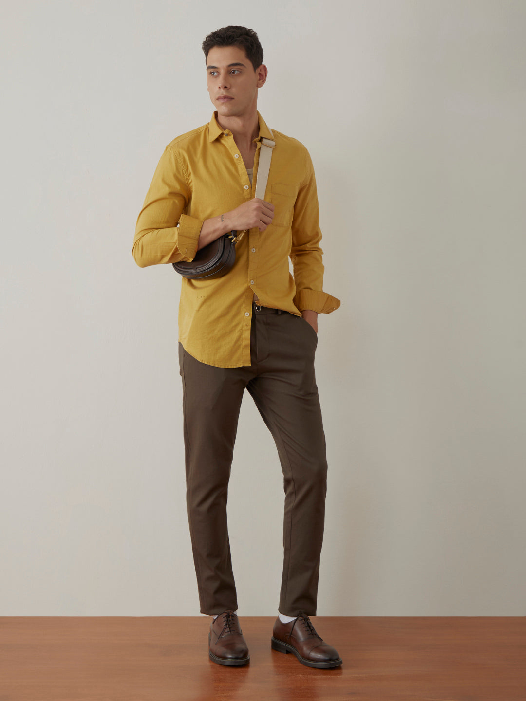 Mustard Slim Fit Cotton Shirt