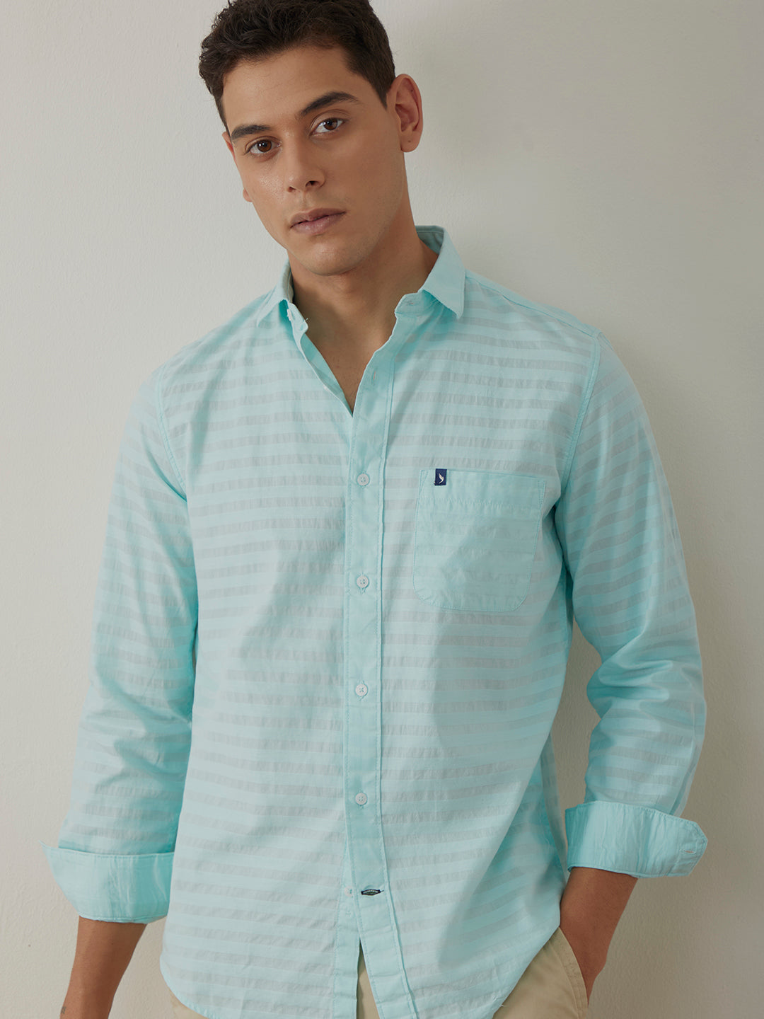 Pastel Blue Stripes Shirt