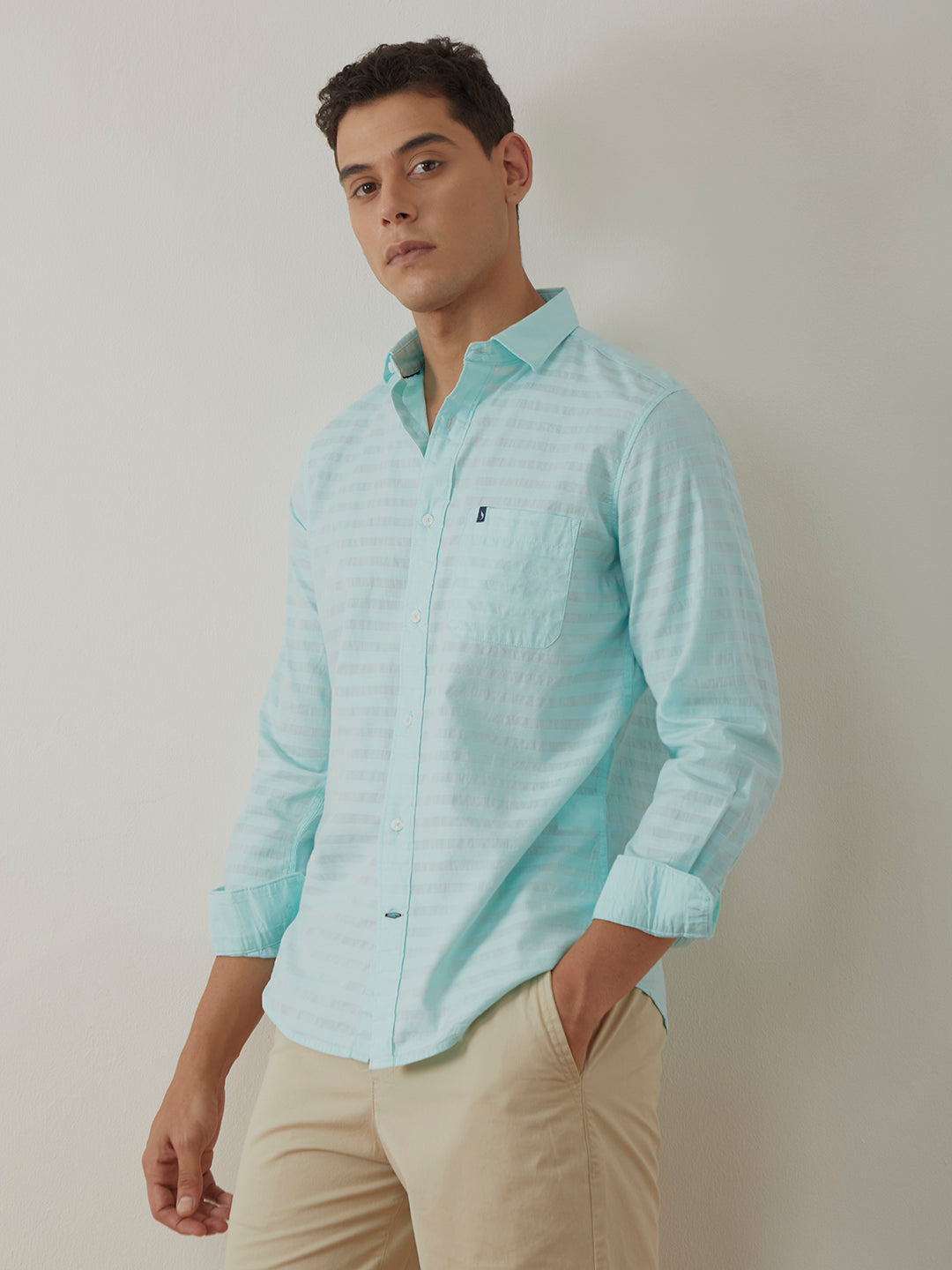 Pastel Blue Stripes Shirt