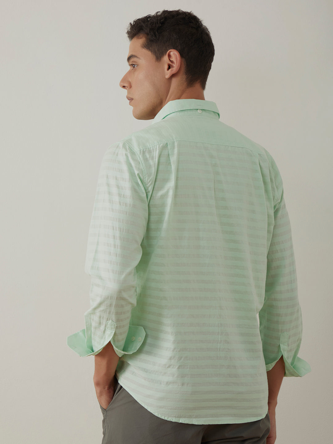 Pastel Green Stripes Shirt