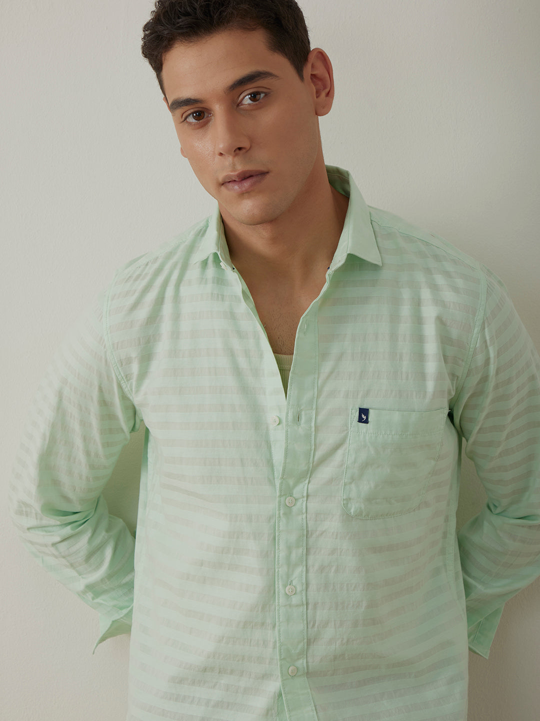 Pastel Green Stripes Shirt