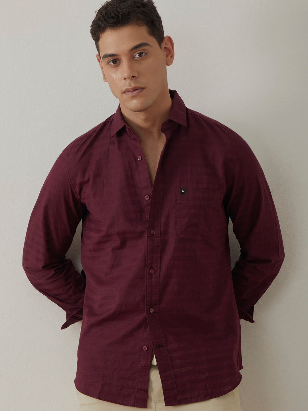 Maroon Stripes Shirt