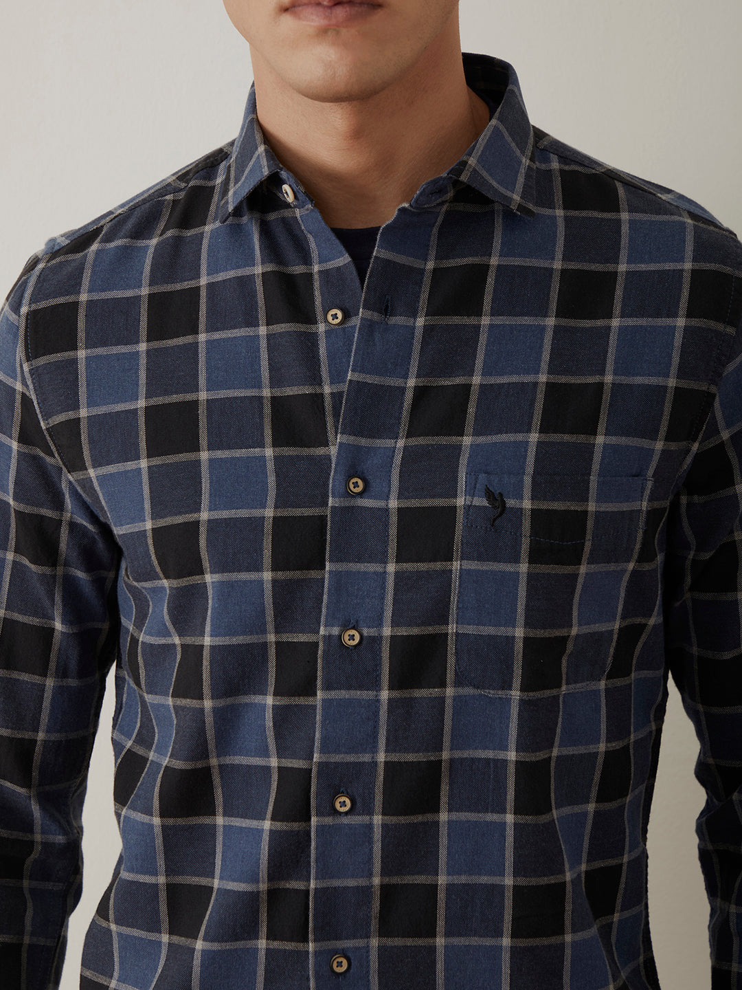 Blue Grey Checks Shirt