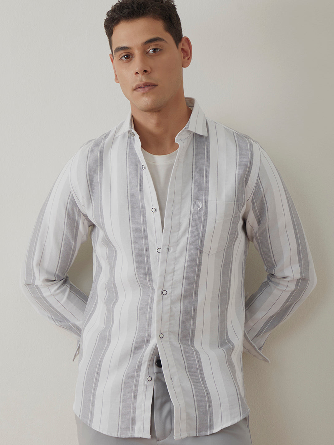 Light Grey Stripes Shirt