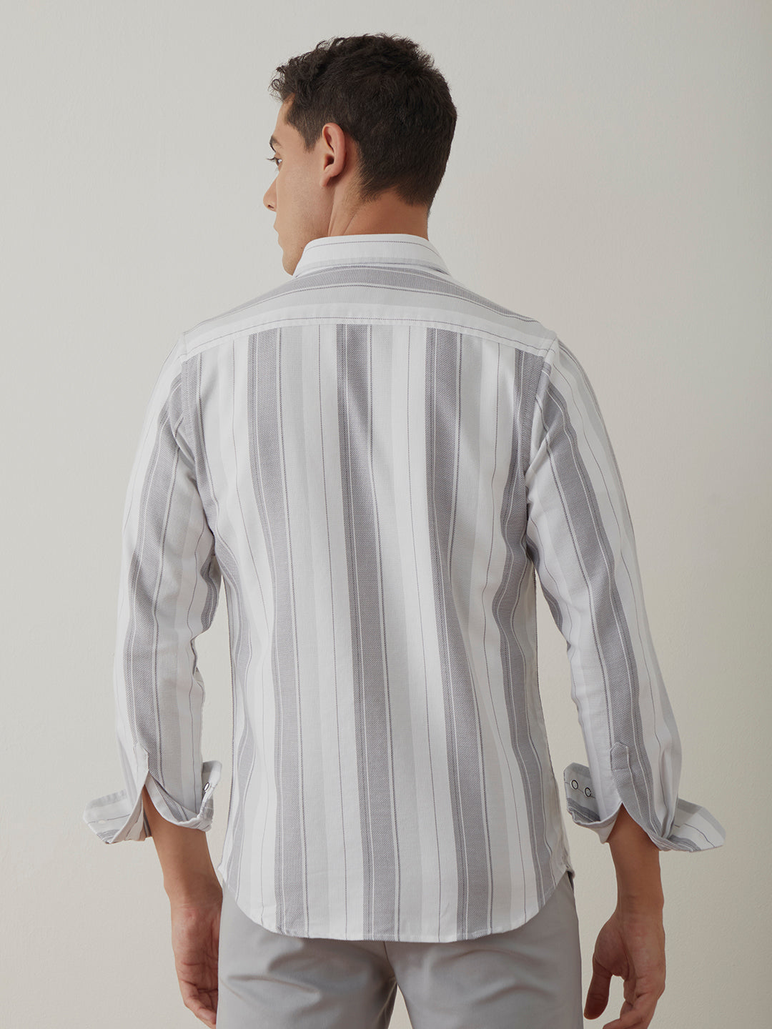 Light Grey Stripes Shirt