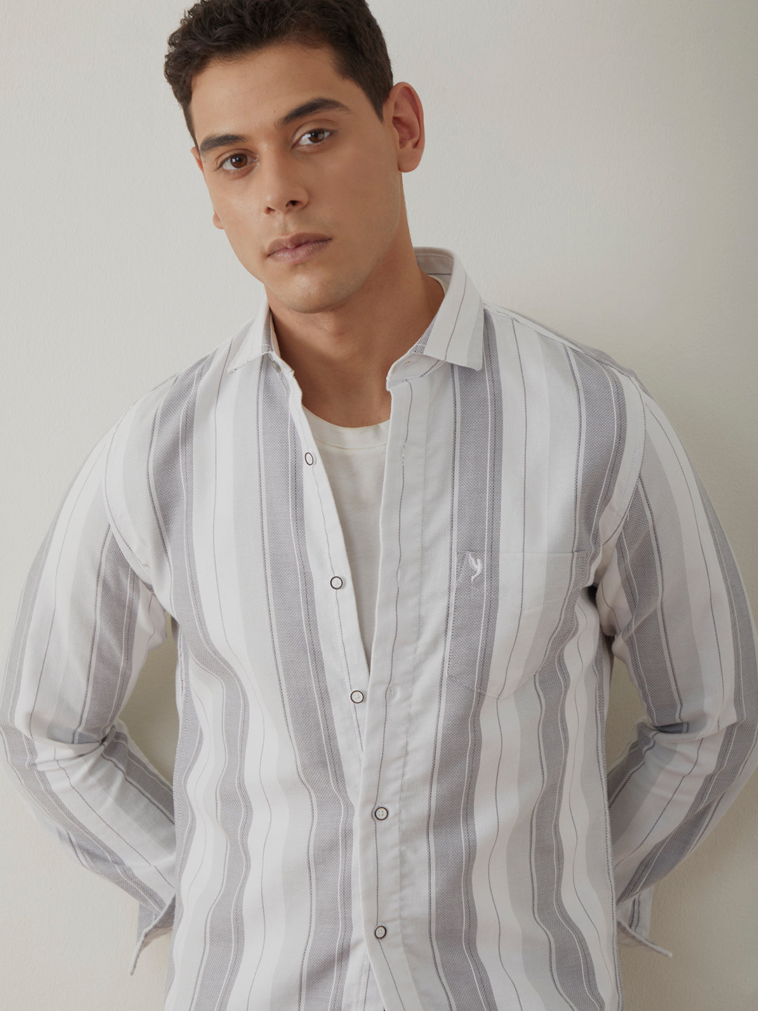 Light Grey Stripes Shirt