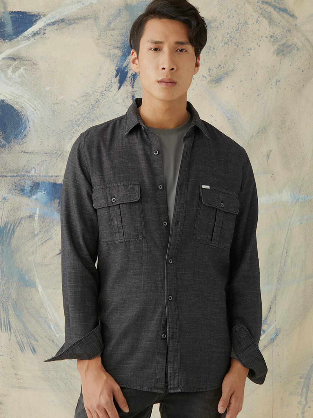 Indigo Plain Denim Shirt