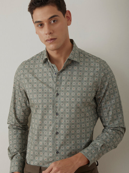 Green Printed Shirt