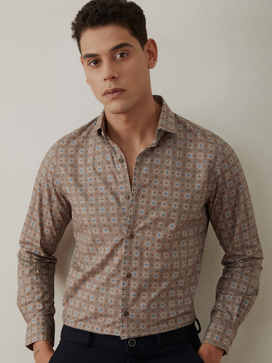 Light Brown Printed Shirt