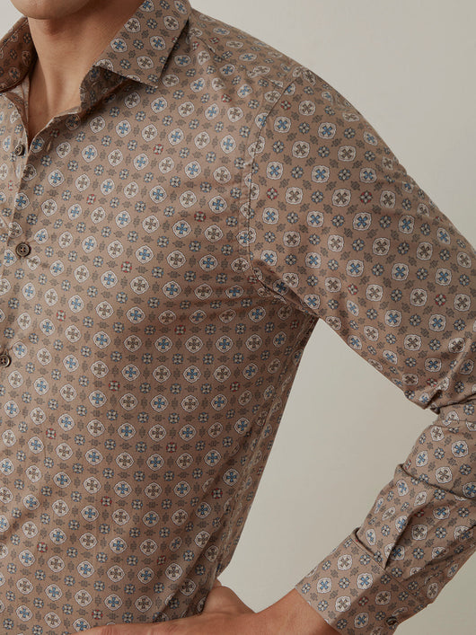 Light Brown Printed Shirt