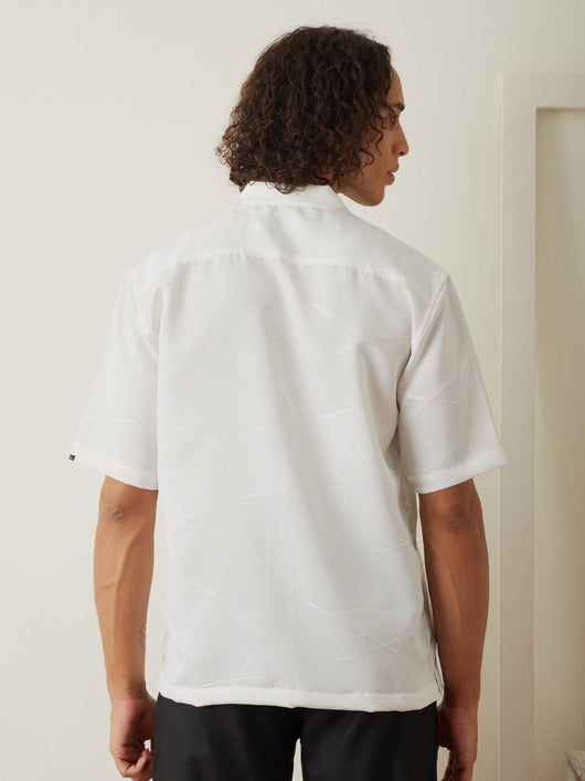 White Half Sleeve Plain Casual Shirt