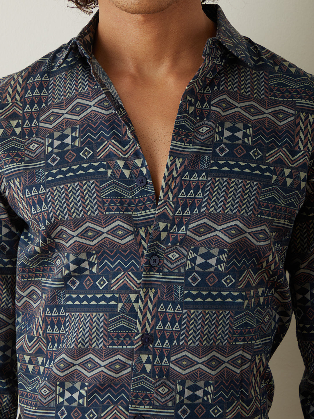 Brown Printed Casual Shirt