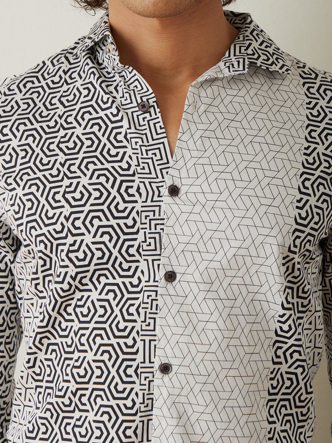 Black Geometric Printed Shirt 