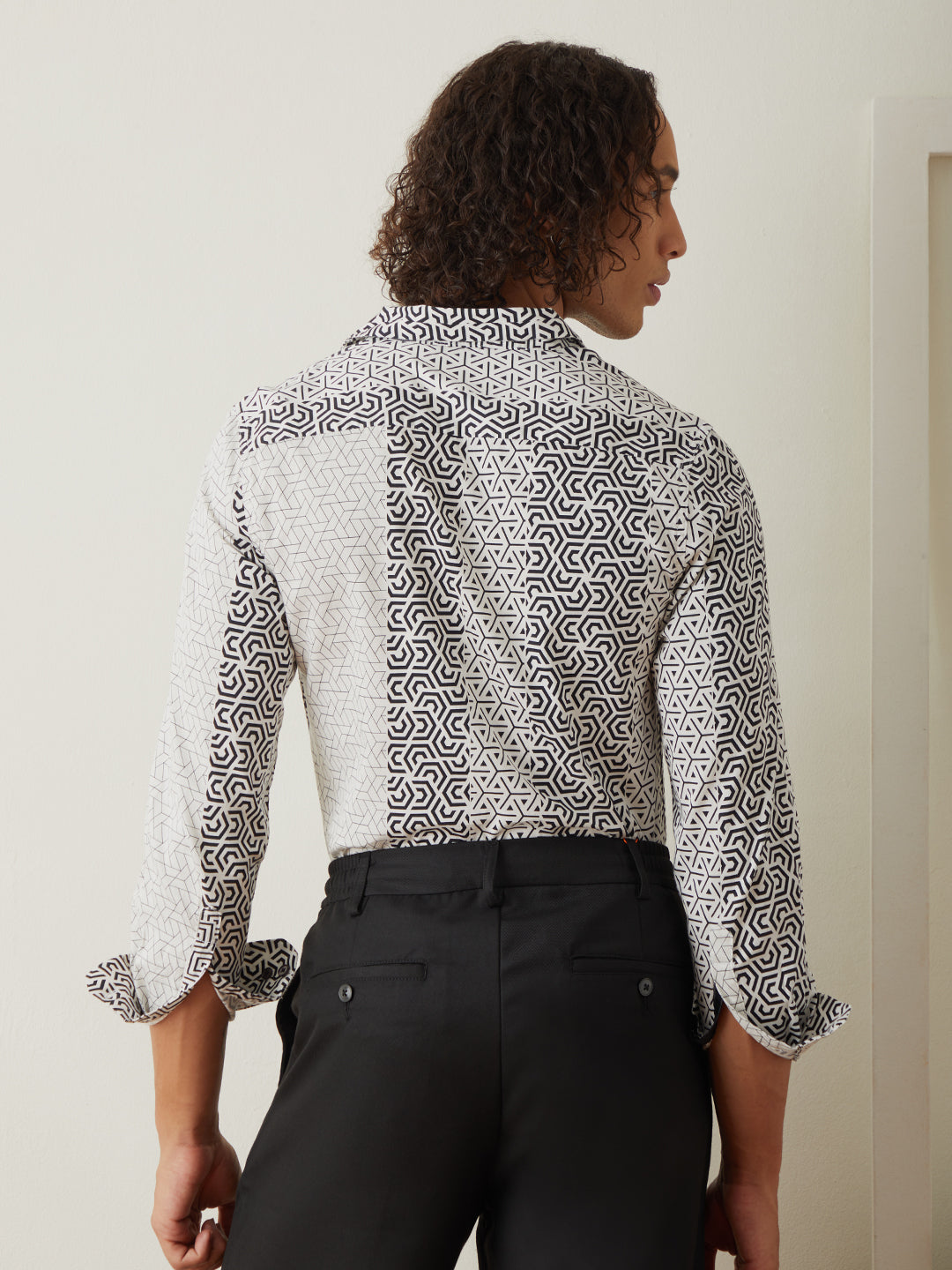 Black Geometric Printed Shirt 