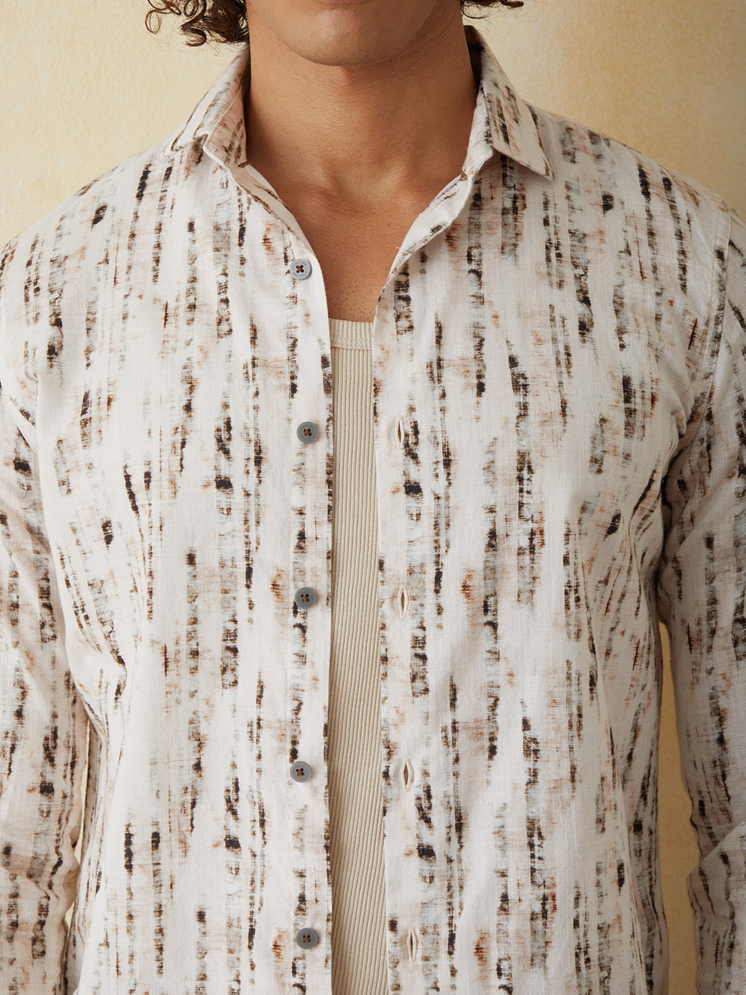 Light Pink Printed Casual Shirt