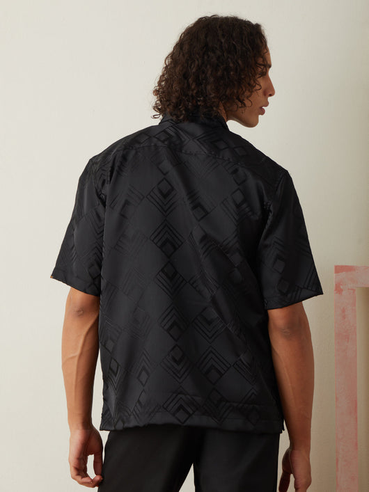 Black Plain Resort Shirt