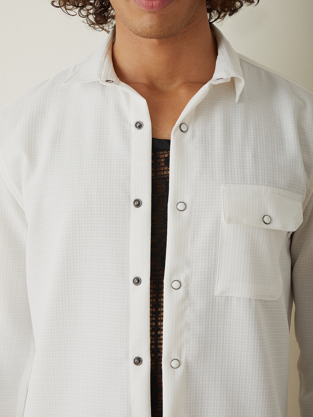 White Checks Casual Shirt 