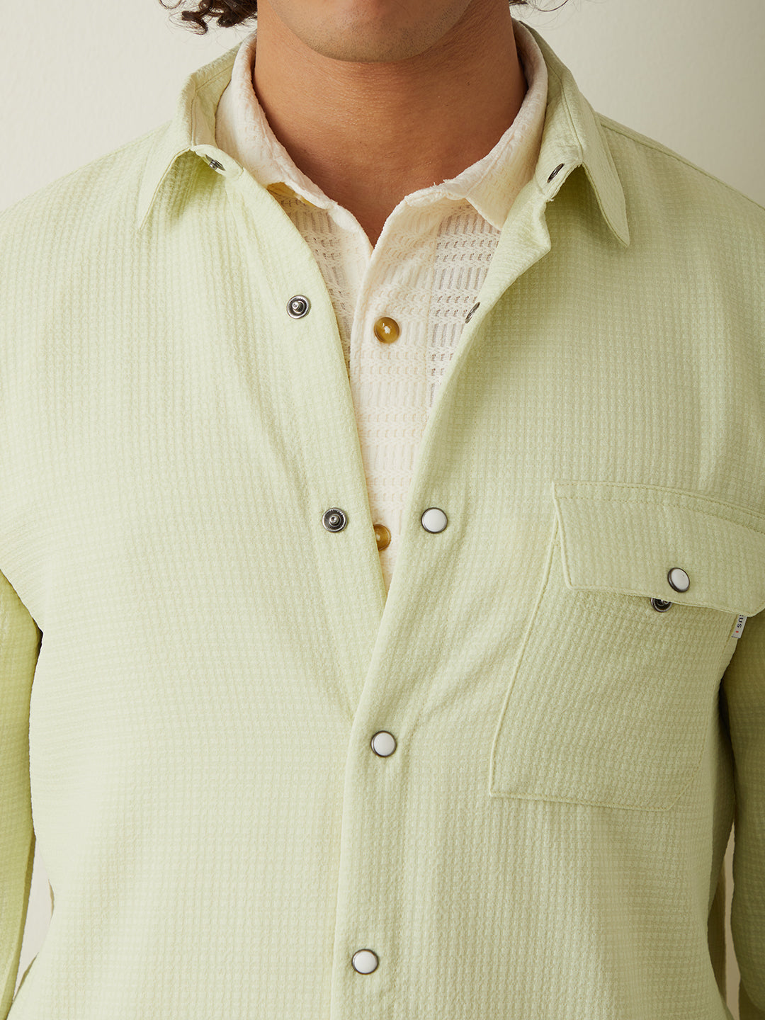 Light Green Checks Casual Shirt 