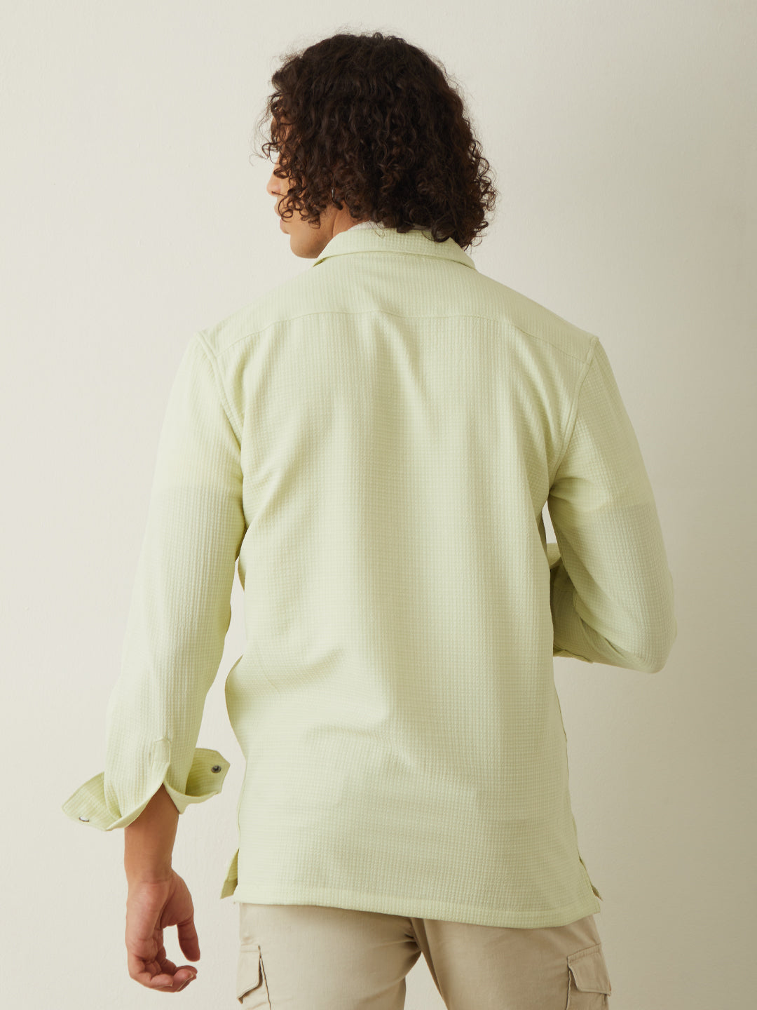 Light Green Checks Casual Shirt 