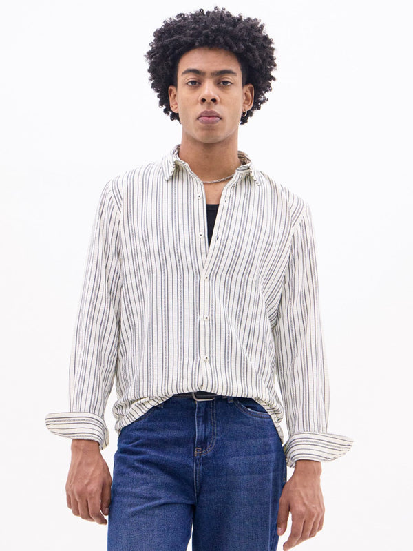 Black Striped Slim Fit Shirt