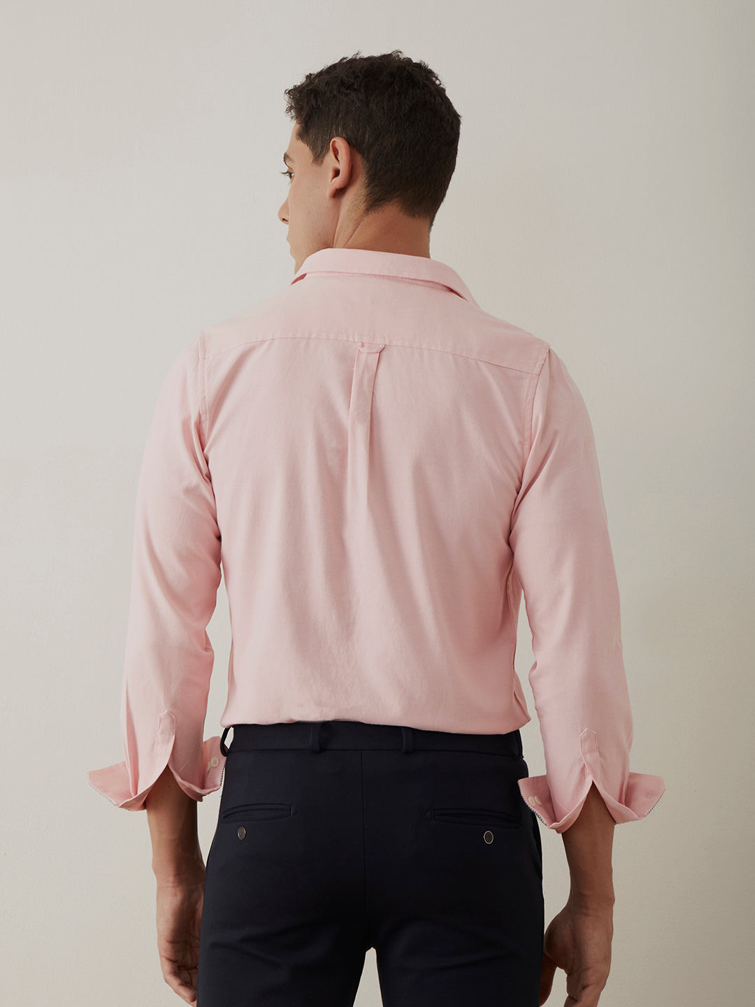 Light Pink Regular Plain Shirt