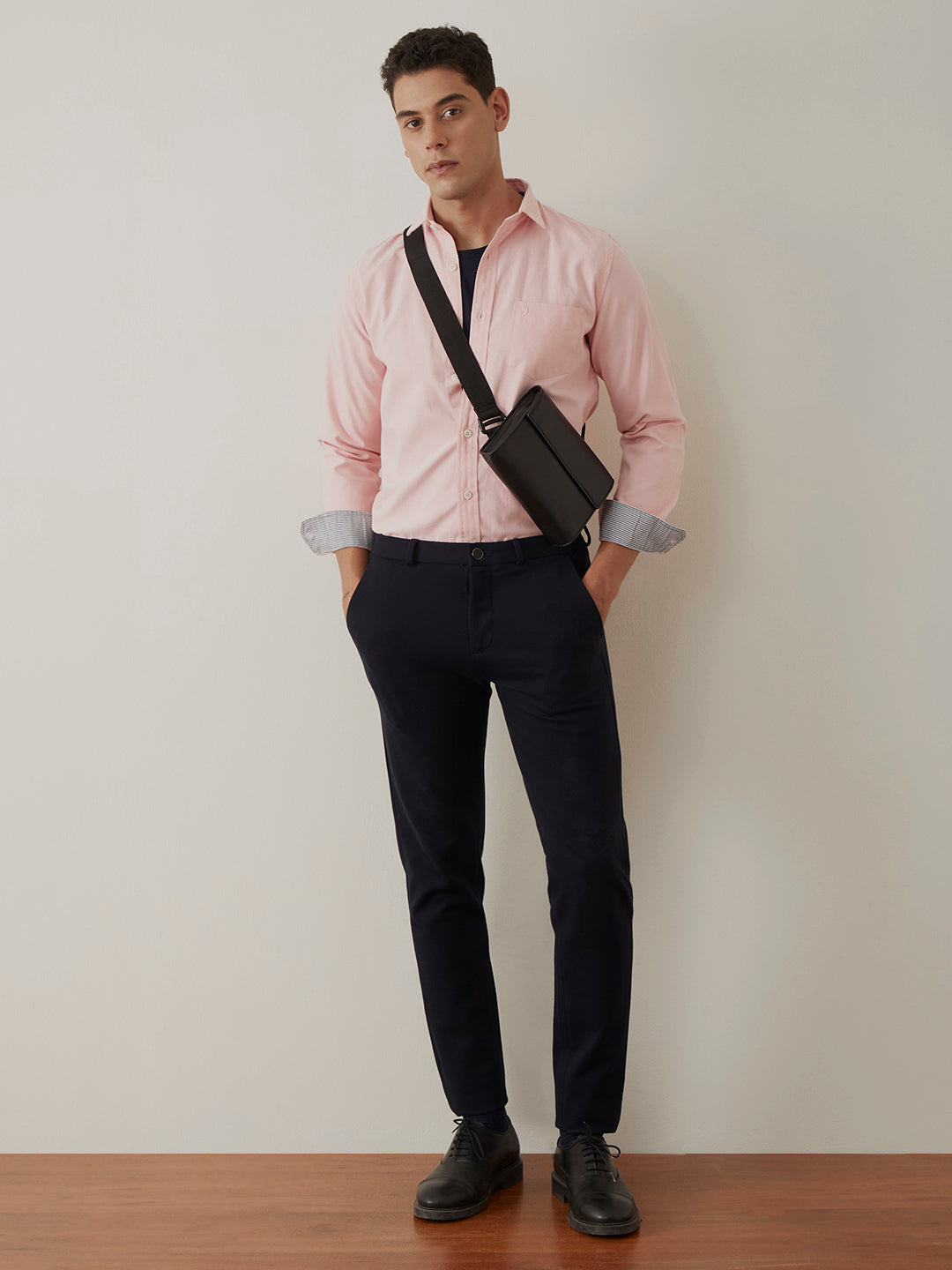 Light Pink Regular Plain Shirt