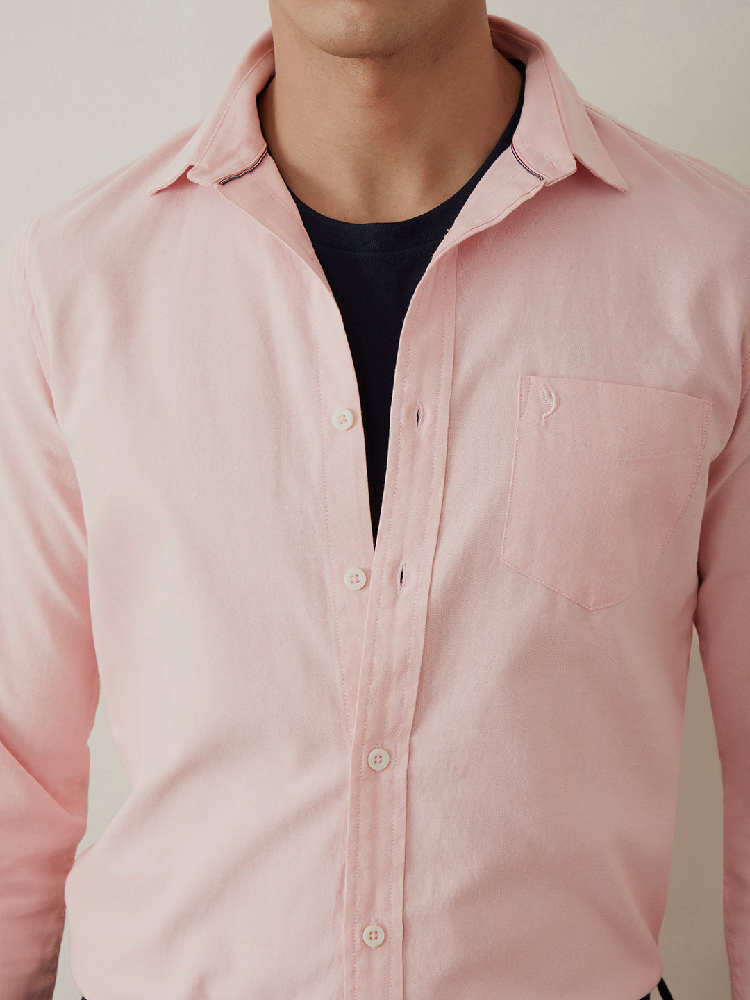 Light Pink Regular Plain Shirt