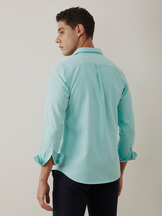 Sea Green Regular Plain Shirt