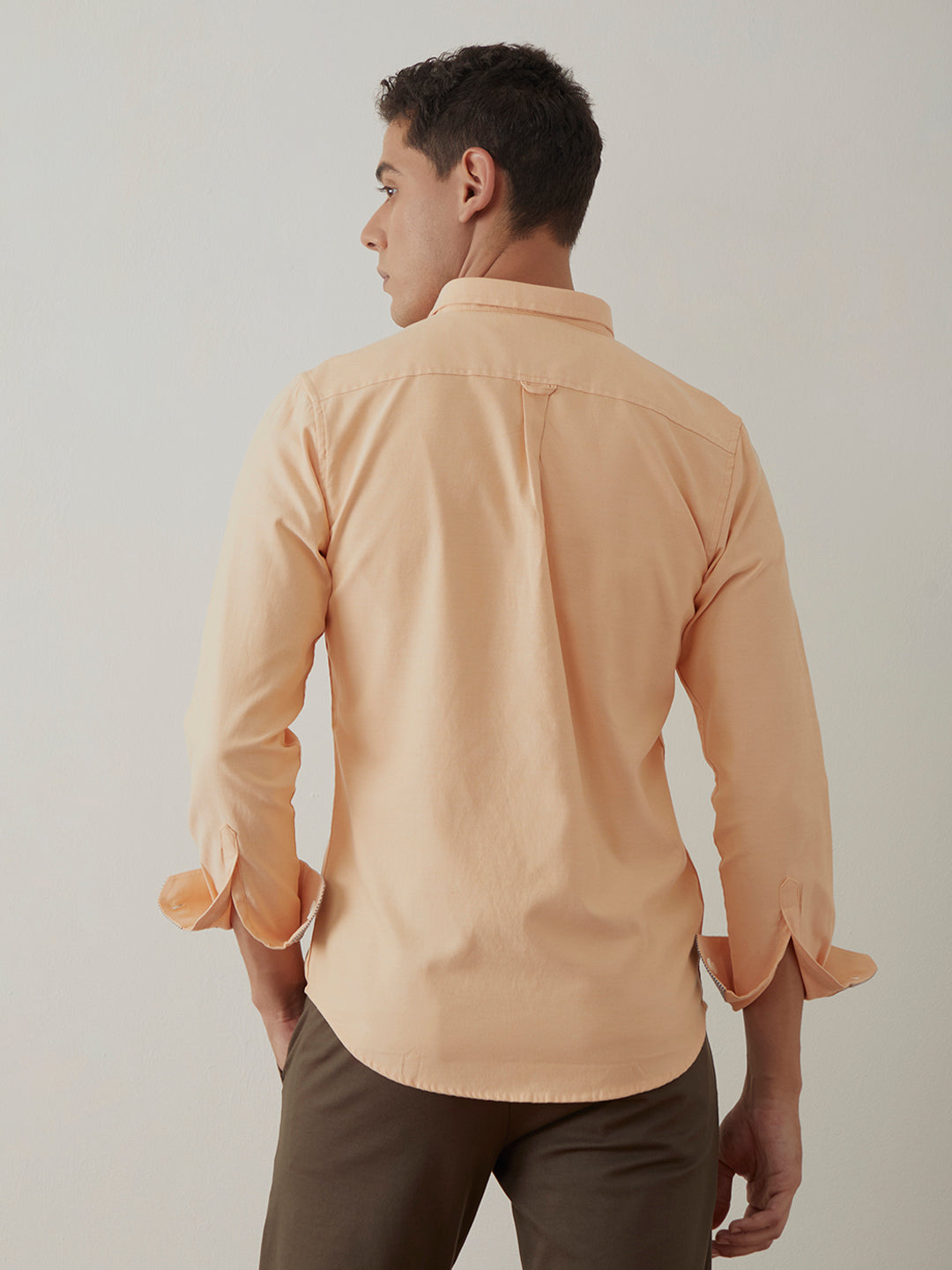 Peach Regular Plain Shirt