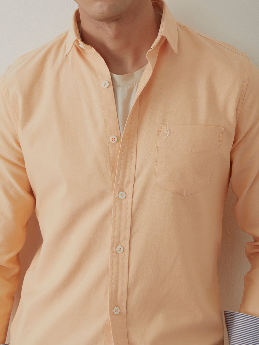 Peach Regular Plain Shirt