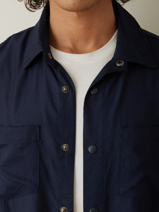 Navy Plain Shacket