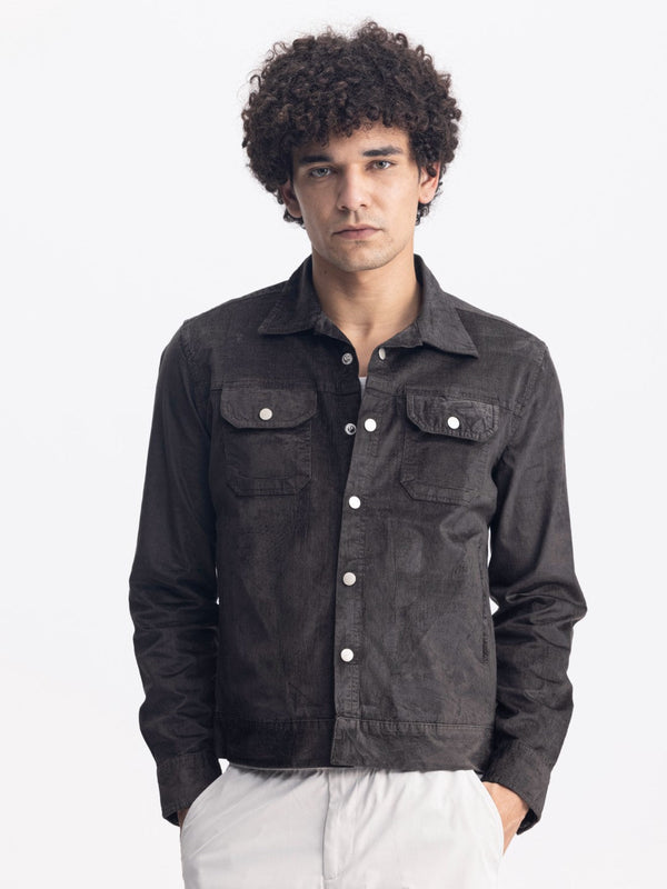 Charcoal Plain Corduroy Jacket