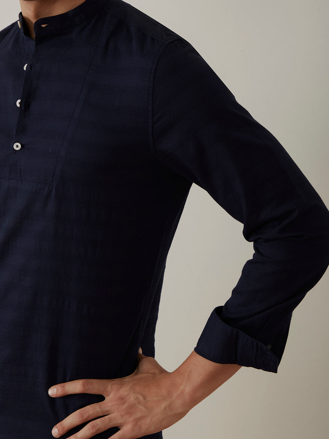 Navy Stripes Kurta